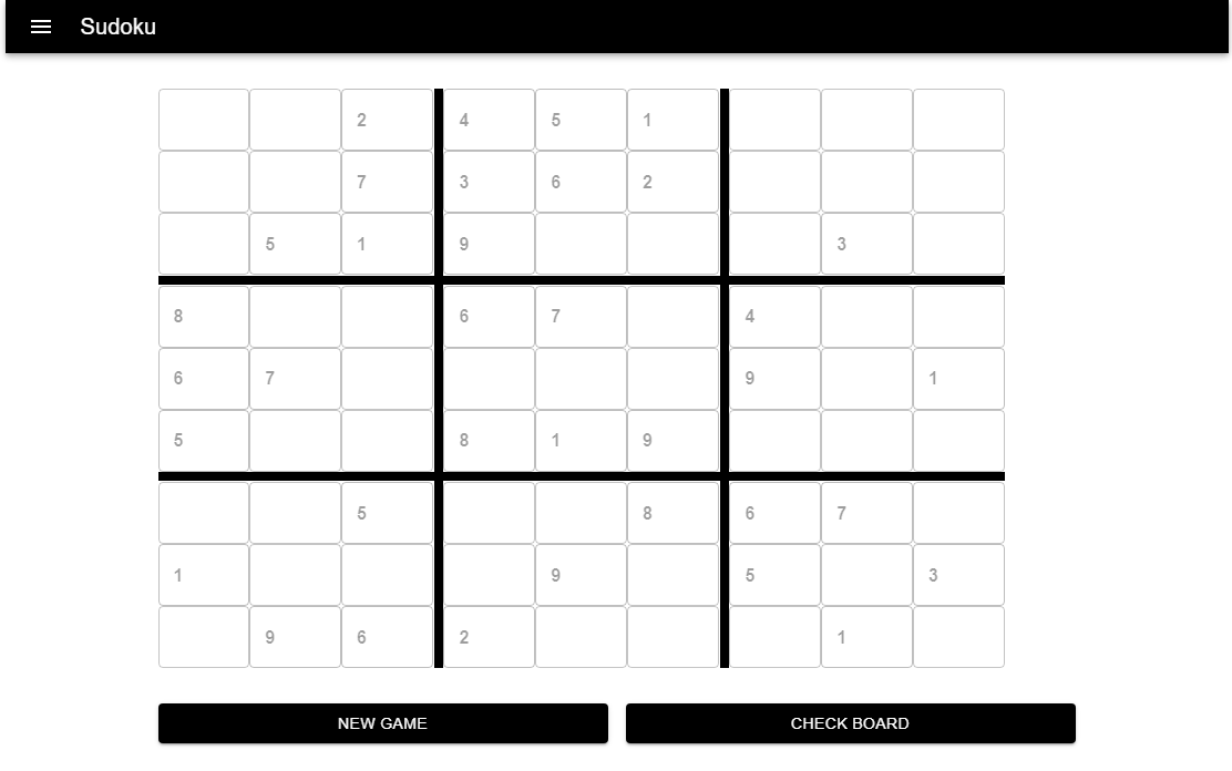 Sudoku app screenshot